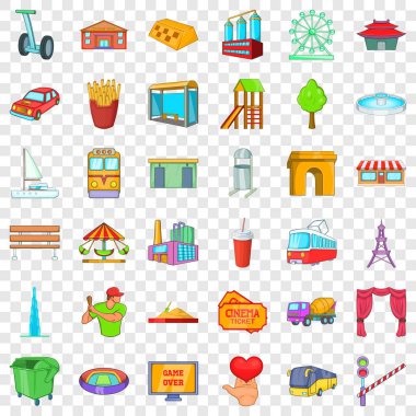 Sermaye Icons set, karikatür tarzı