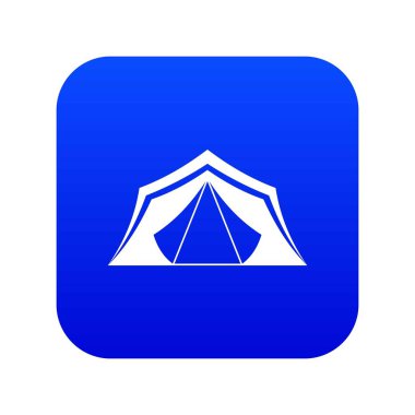 Çadır simgesi dijital mavi