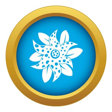 İzole mavi simge vektör çiçek