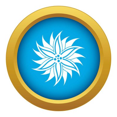 İzole mavi simge vektör çiçek