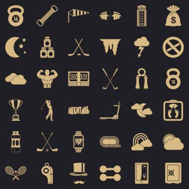 Golf Icons set, basit tarzı