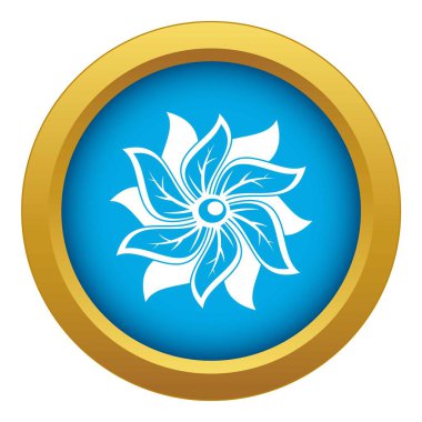 İzole mavi simge vektör çiçek