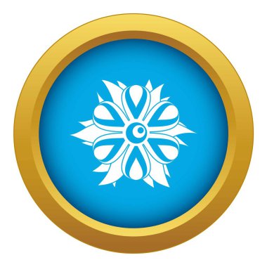 İzole mavi simge vektör çiçek