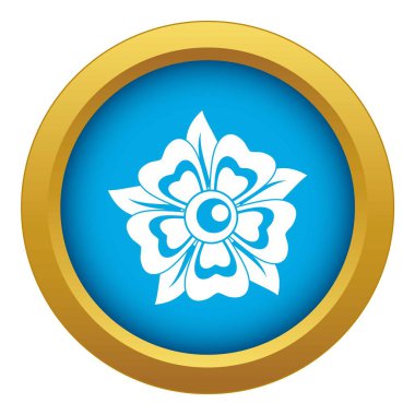 İzole mavi simge vektör çiçek