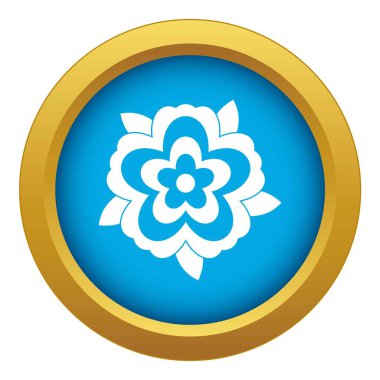 İzole mavi simge vektör çiçek