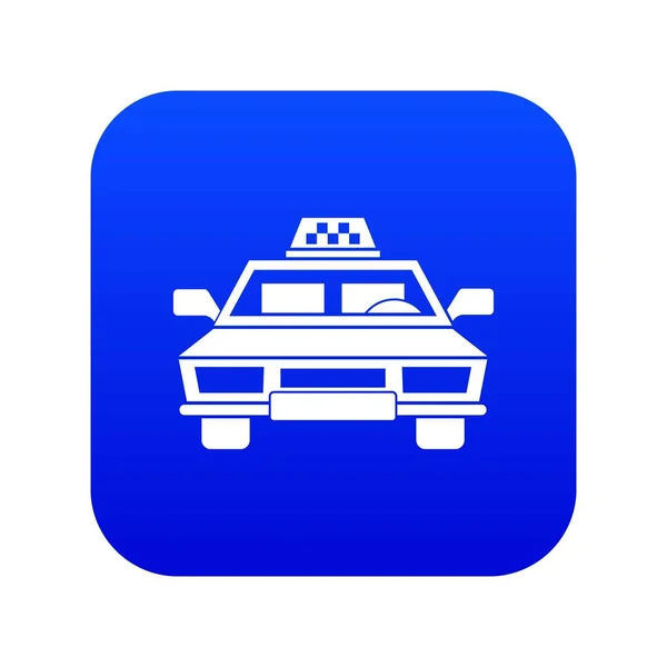 Ikona taksówki samochód cyfrowy niebieski — Wektor stockowy