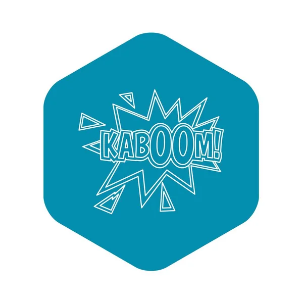 Kaboom, icône d'explosion de bande dessinée, style contour — Image vectorielle