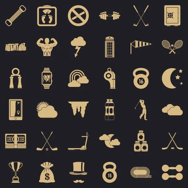 Jimnastik Icons set, basit tarzı