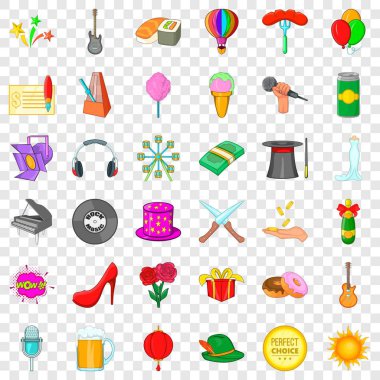 Icons set catering, karikatür tarzı