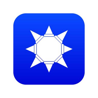 Origami güneş simgesi mavi vektör