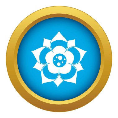 İzole mavi simge vektör çiçek