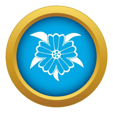 İzole mavi simge vektör çiçek