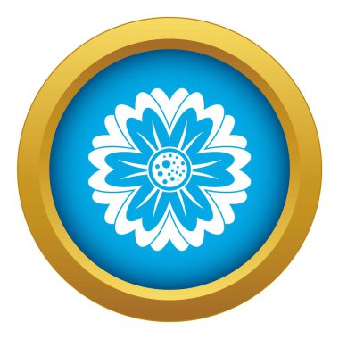 İzole mavi simge vektör çiçek