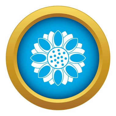 İzole mavi simge vektör çiçek