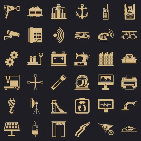 Ekipman Icons set, basit tarzı — Stok Vektör