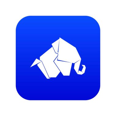 Origami fil simgesi mavi vektör