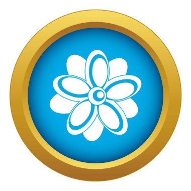 İzole mavi simge vektör çiçek