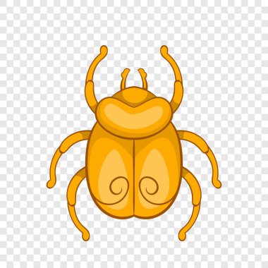 Altın Mısır scarab böceği simgesi, karikatür tarzı