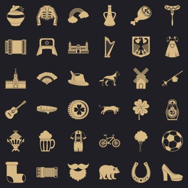 Bisiklet Icons set, basit tarzı