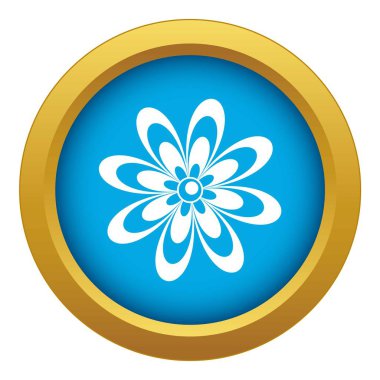 İzole mavi simge vektör çiçek