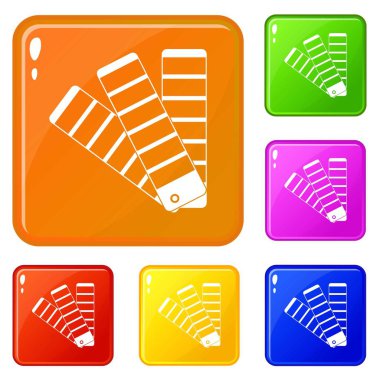 Renk seçimi kitapçığı simgeleri vektör renk ayarlamak boya