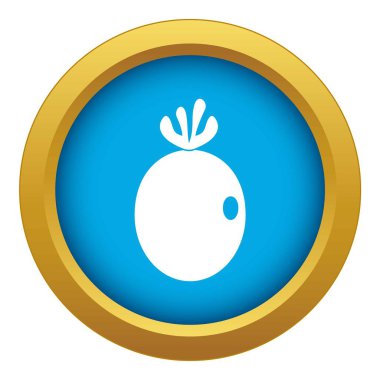 Feijoa meyve simgesi mavi vektör izole