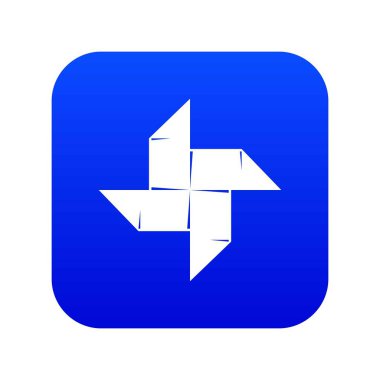 Origami shuriken simgesi mavi vektör