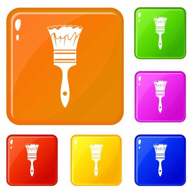 Boya fırçası simgeleri vektör rengini ayarlar