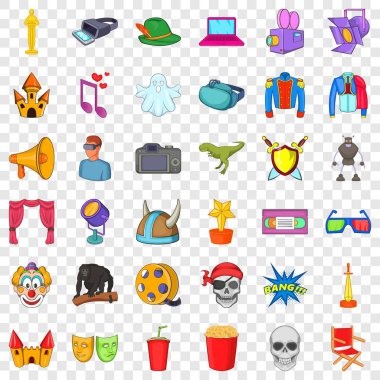 Sinema Icons set, karikatür tarzı