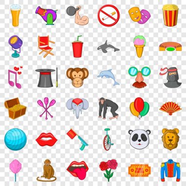 Sirk Icons set, karikatür tarzı