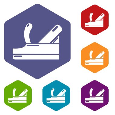 Düzlem simgeleri vektör hexahedron