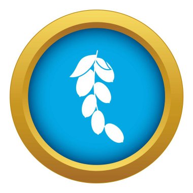 Cornel veya kızılcık meyveleri simgesi mavi vektör izole Dalı