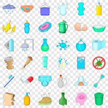 Temizlik simge seti, karikatür tarzı