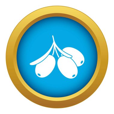 Deniz dikeni dal simgesi mavi vektör izole