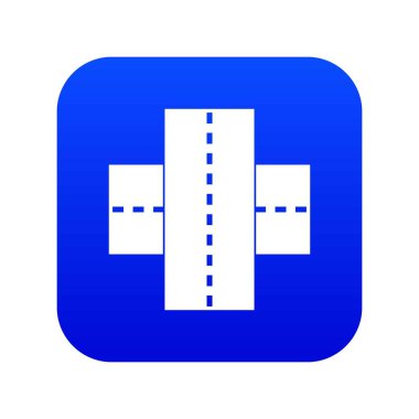 İki yol simgesi dijital mavi