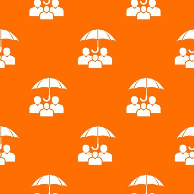 İnsanlar koruma deseni vektör turuncu