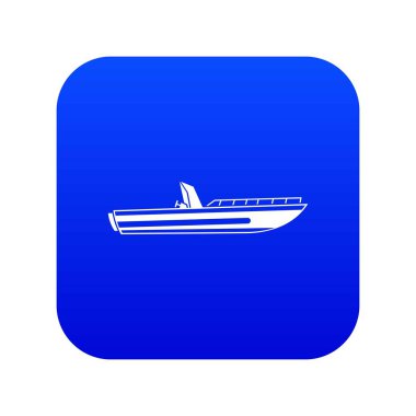 Motorlu sürat teknesi simgesi dijital mavi