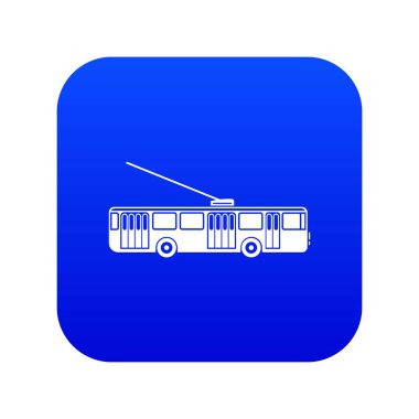 Trolleybus simgesi dijital mavi