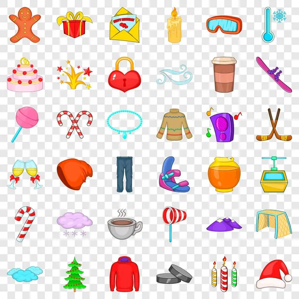 Christmas Icons set, karikatür tarzı