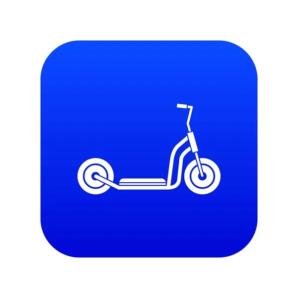Kick scooter icône numérique bleu — Image vectorielle