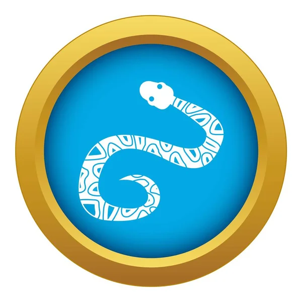 Icono de serpiente vector azul aislado — Vector de stock