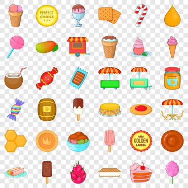 Tatlı şeker Icons set, karikatür tarzı