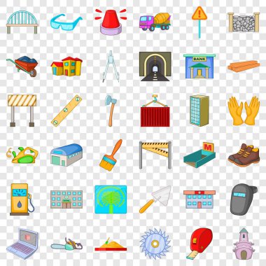 Barbekü Icons set, karikatür tarzı