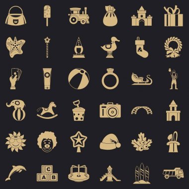 Oyuncak Icons set, basit tarzı