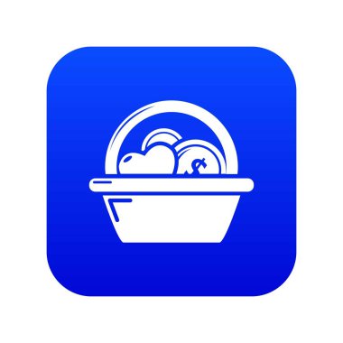 Sepet bağış simgesi mavi vektör