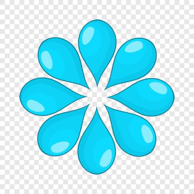 Soyut mavi daire simgesi, karikatür tarzı