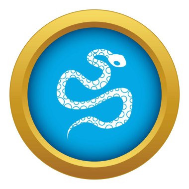 Python yılan simgesi mavi vektör izole