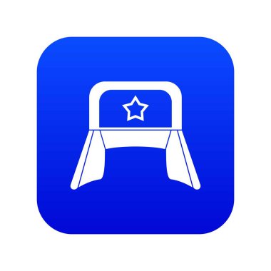 Earflaps simgesi dijital mavi şapka