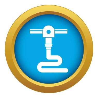 3d yazıcı yazdırma simgesi mavi vektör yalıtılmış