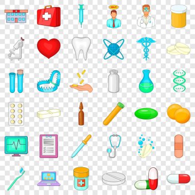 Barbekü Icons set, karikatür tarzı